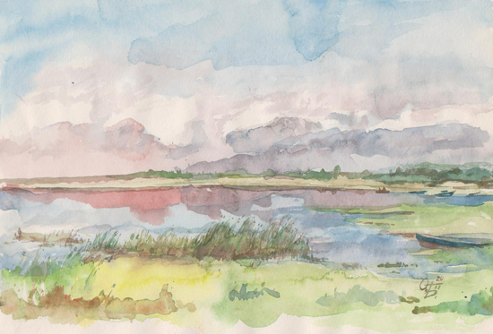 StoreGal/store/Watercolor/Lake landscape.jpg